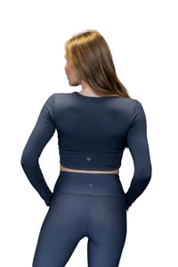 Kép 2/2 - Indi-Go Szimona Grafit hosszú ujjú fitness crop top